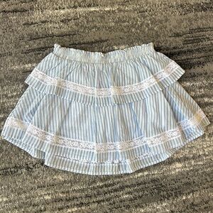 WILD FABLE Striped Tiered Skort With Floral Lace Detail